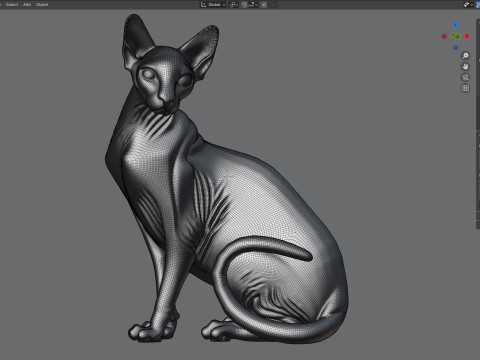 Sphynx cat statue statue Modèle 3D