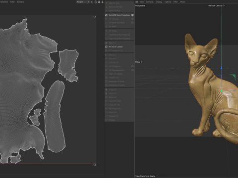 Sphynx cat statue statue 3D Model