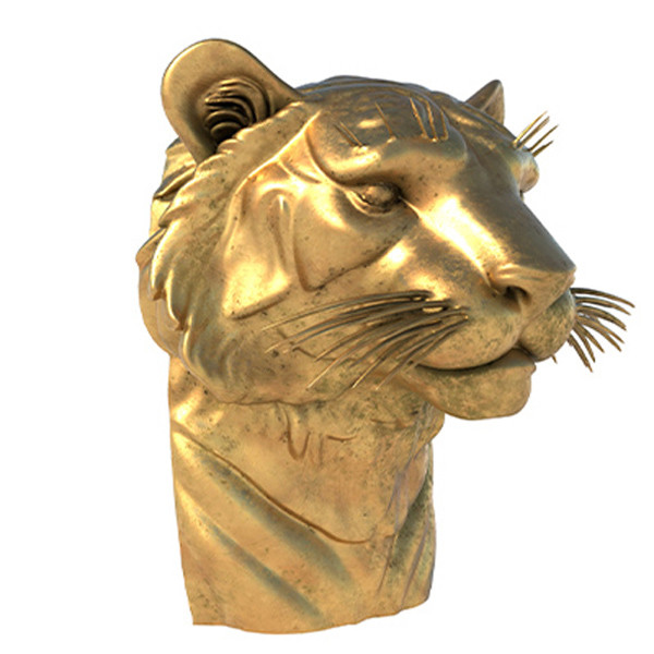 Tiger head statue 3D 模型 .c4d .max .obj .3ds .fbx .stl .blend 
