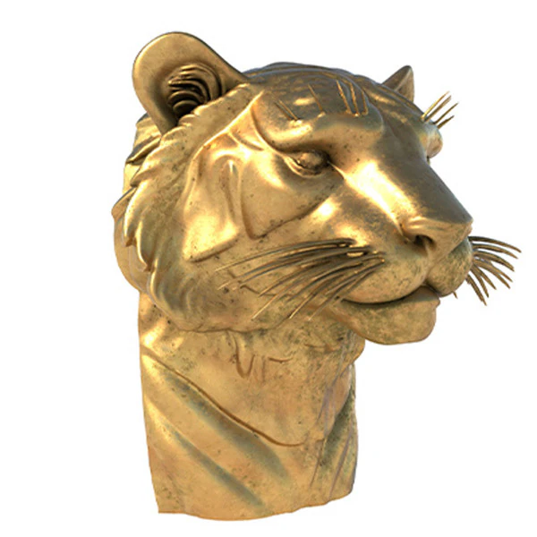 Tiger head statue 3D Model .c4d .max .obj .3ds .fbx .stl .blend 