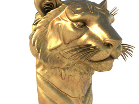 Tiger head statue Model 3D