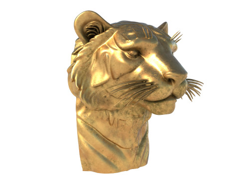 Tiger head statue 3D 模型