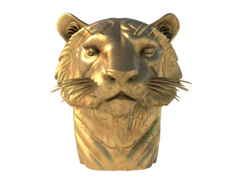 Tiger head statue 3D Model