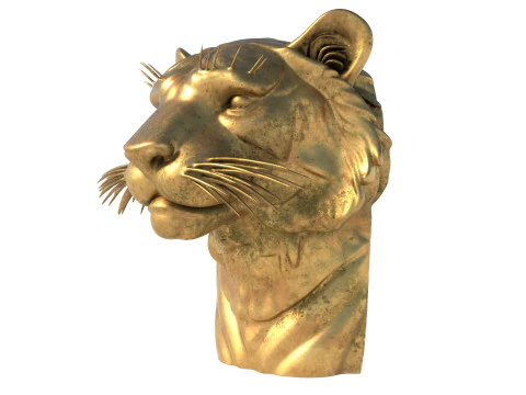 Tiger head statue 3D Model