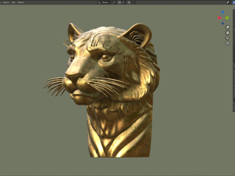Tiger head statue 3D 模型