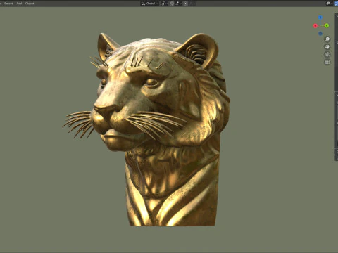 Tiger head statue 3D Model