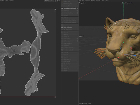 Tiger head statue 3D 模型