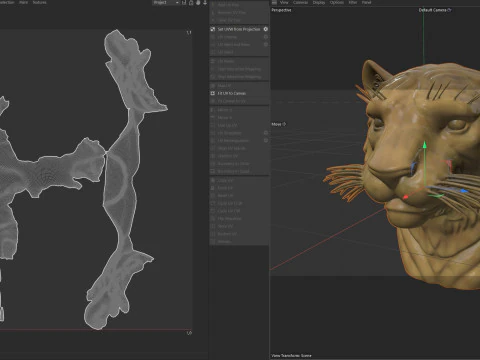 Tiger head statue 3D Model
