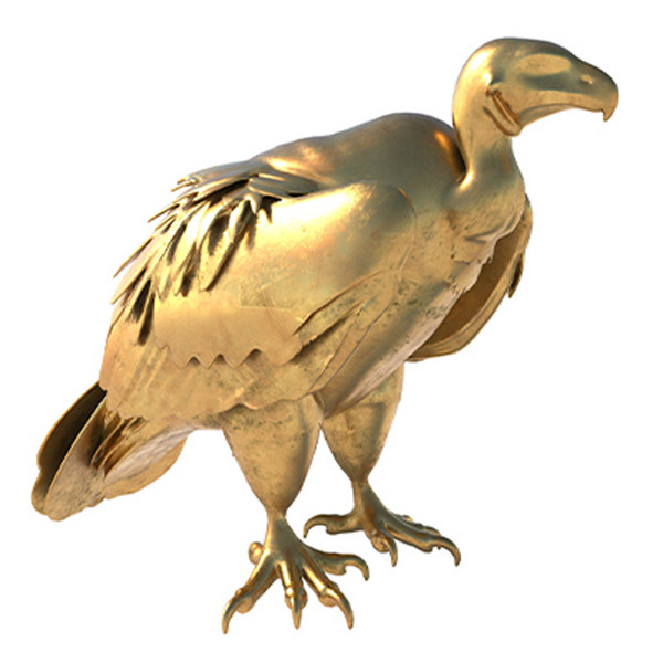 Vulture statue 3D Модель .c4d .max .obj .3ds .fbx .stl .blend 