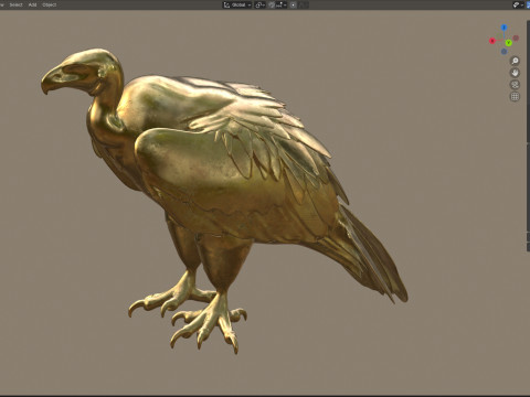 Vulture statue 3D Модель
