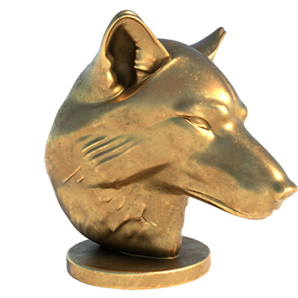 Wolf head bust statue 3D Model .c4d .max .obj .3ds .fbx .stl .blend 