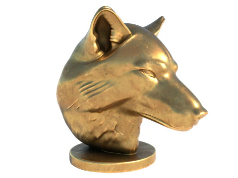 Wolfskopf-B&uuml;stenstatue 3D Modell