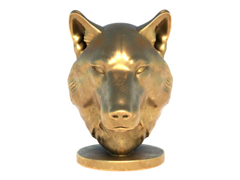 Wolfskopf-B&uuml;stenstatue 3D Modell