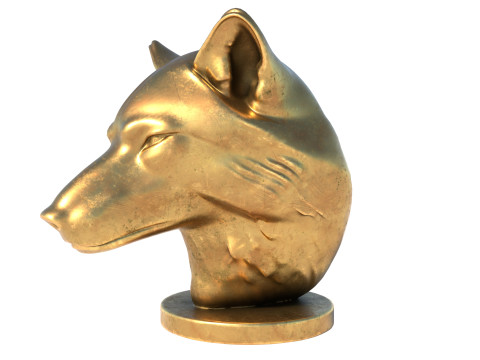 Wolf head bust statue 3D Model