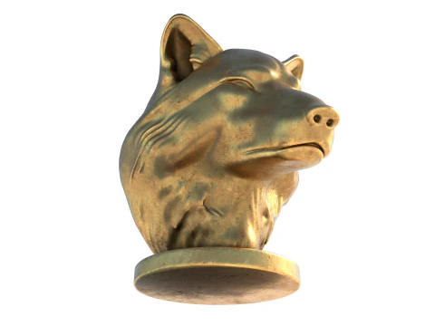 Wolfskopf-B&uuml;stenstatue 3D Modell
