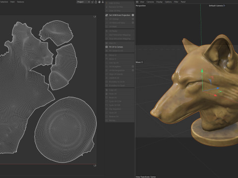 Wolf head bust statue 3D Model