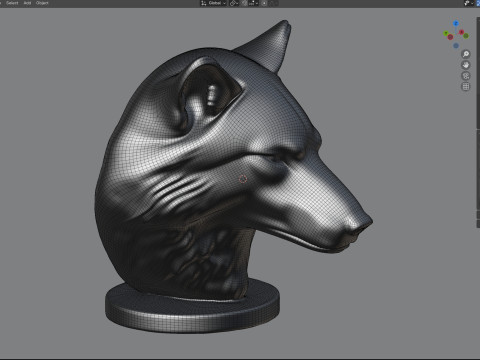 Wolf head bust statue 3D Model