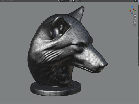 Wolfskopf-B&uuml;stenstatue 3D Modell