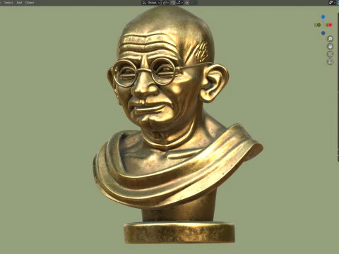 간디 동상 3D 모델