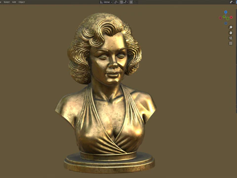 Marilyn Monroe statue 3D Model