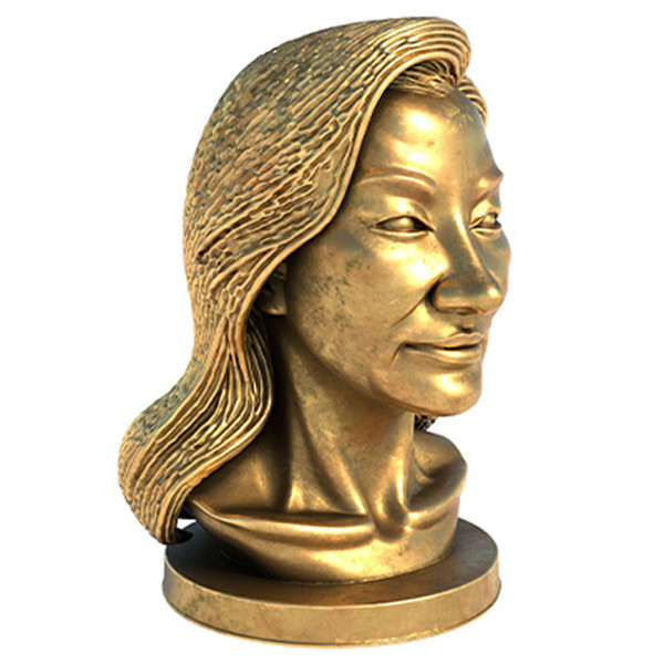 Michelle Yeoh statue 3D Model .c4d .max .obj .3ds .fbx .stl .blend