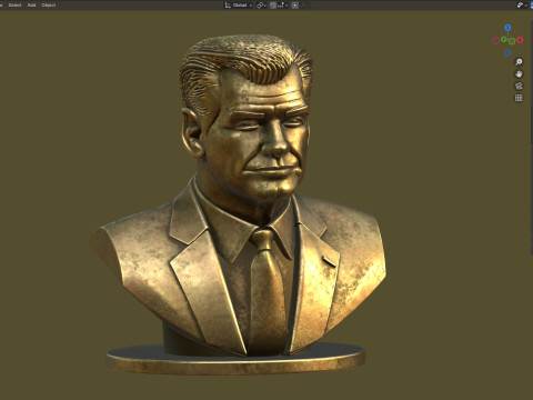 Pierce Brosnan statue 3D Modell