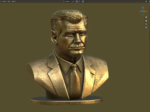 Pierce Brosnan statue 3D Model