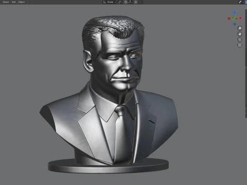 Pierce Brosnan statue 3D Model