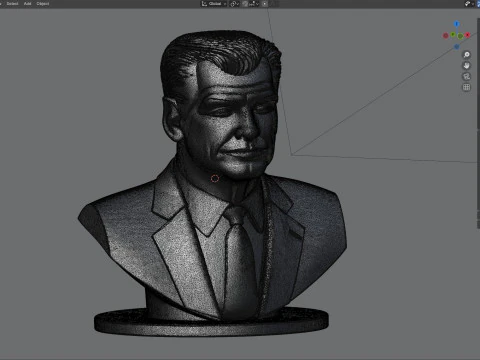 Pierce Brosnan statue 3D Model