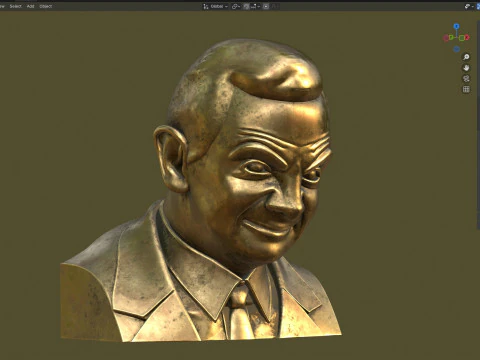 Rowan Atkinson statue 3D Model