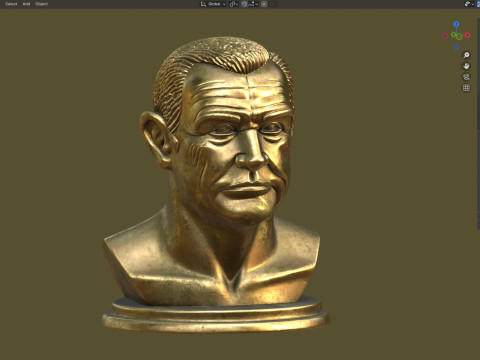 Sean Connery statue 3D Model
