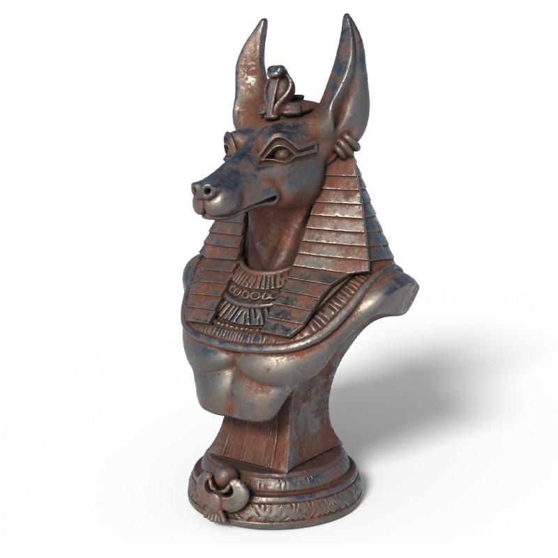 Anubis God bust 3D Model .c4d .max .obj .3ds .fbx .stl .blend 