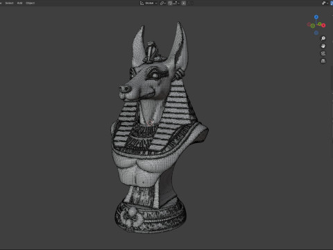Anubis God bust 3D Model
