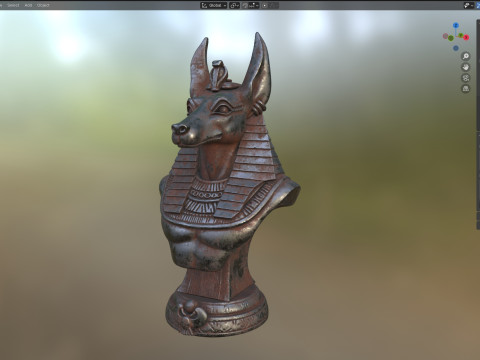 Anubis God bust 3D Model