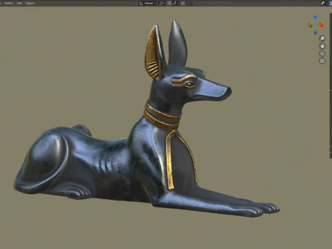 Anubis Statue Dog 3D Model