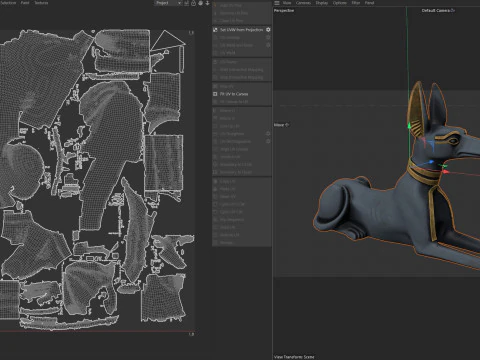 Anubis Statue Dog 3D Model