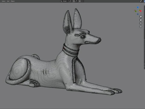 Anubis Statue Dog 3D Model