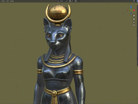 Egyptian Goddess Bastet 3D Model