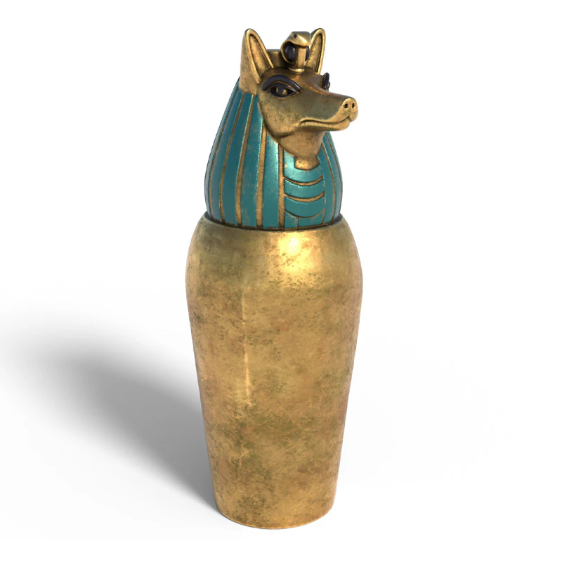 Egyptian jar 2 3D Model .c4d .max .obj .3ds .fbx .stl .blend 