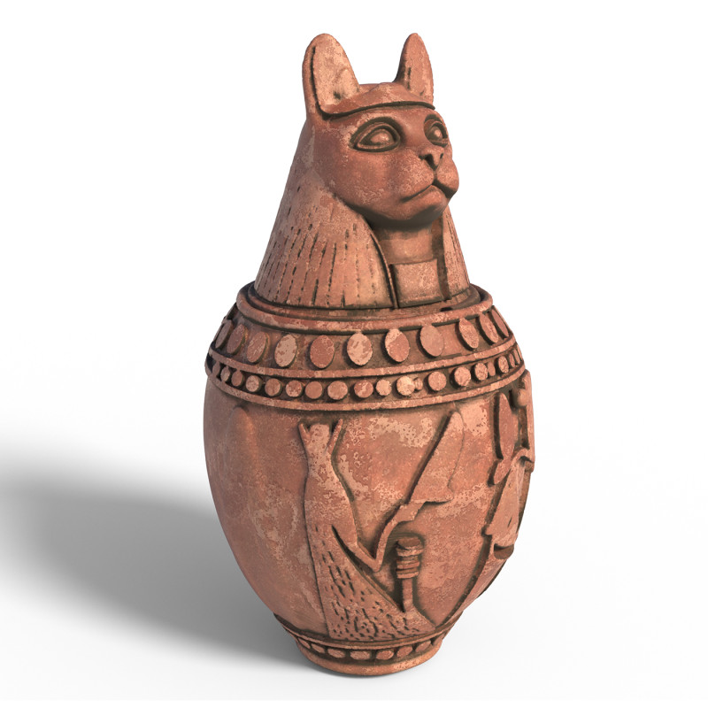 Egyptian jar 4 3D Model .c4d .max .obj .3ds .fbx .stl .blend 