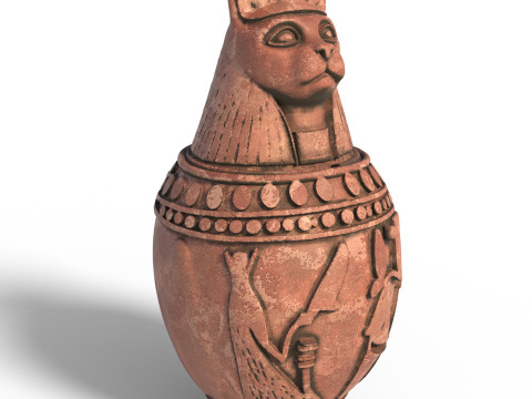 Egyptian jar 4 Model 3D