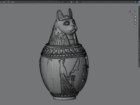 エジプトの壺 4 3Dモデル