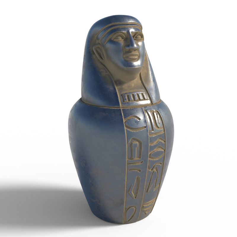 Egyptian jar 5 3D Model .c4d .max .obj .3ds .fbx .stl .blend 