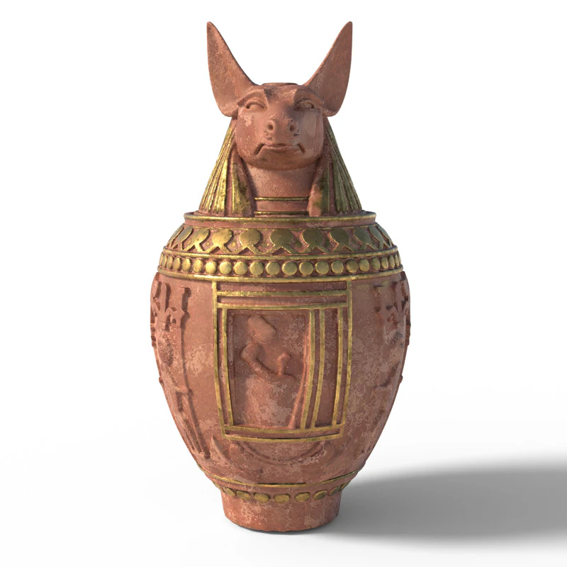 Egyptian jar 6 3D Model .c4d .max .obj .3ds .fbx .stl .blend 