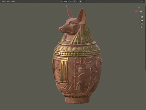 Egyptian jar 6 3D Model