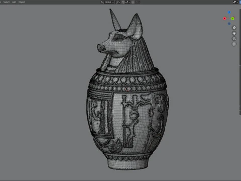 Egyptian jar 6 3D Model