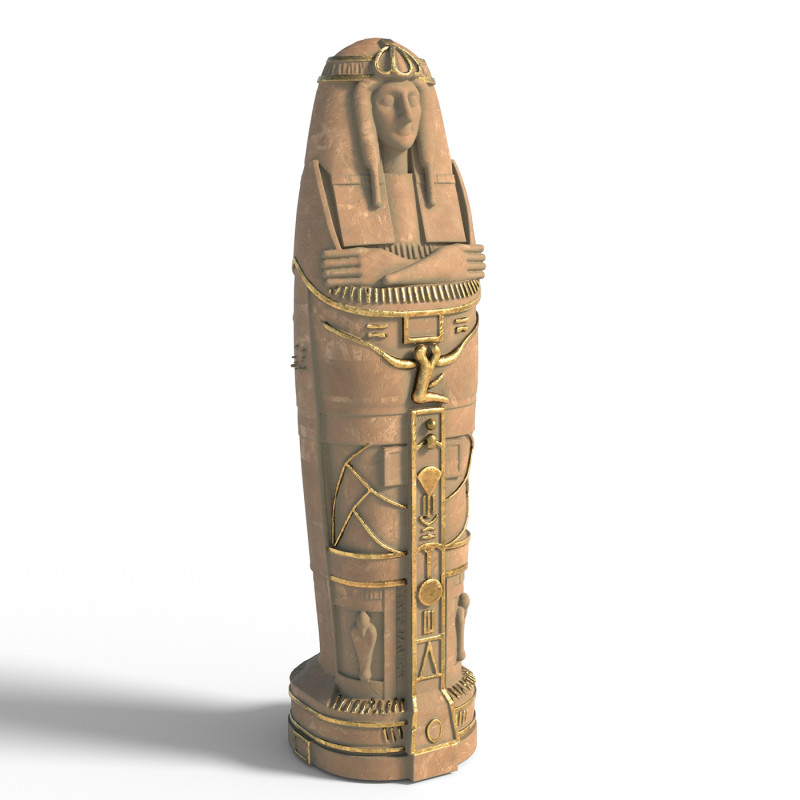 Egyptian Mummy Coffin 3D Modell .c4d .max .obj .3ds .fbx .stl .blend 