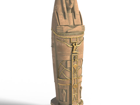 Egyptian Mummy Coffin 3D Model