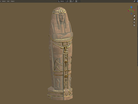Egyptian Mummy Coffin 3D Modell