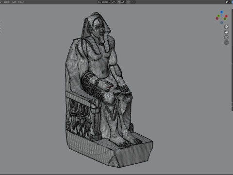 Khafre king statue Model 3D